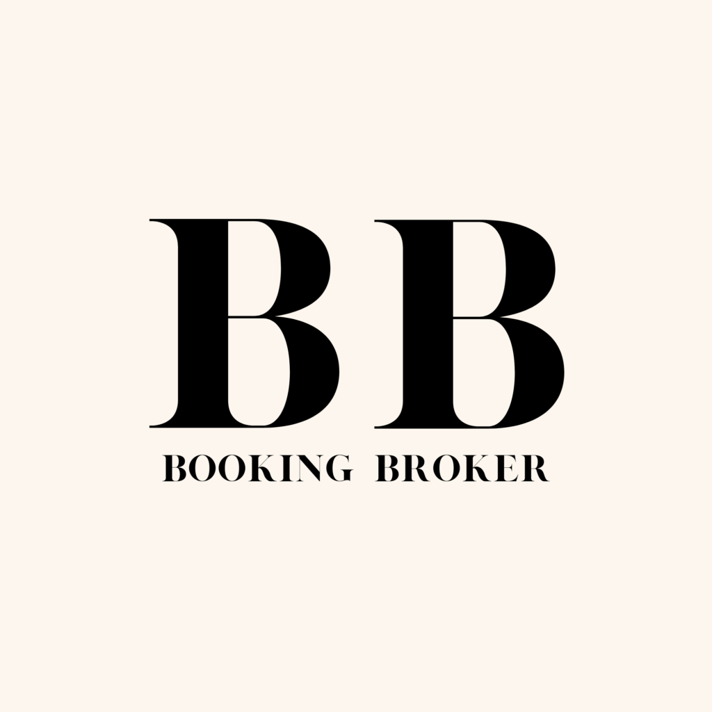 booking broker bež crna logo
