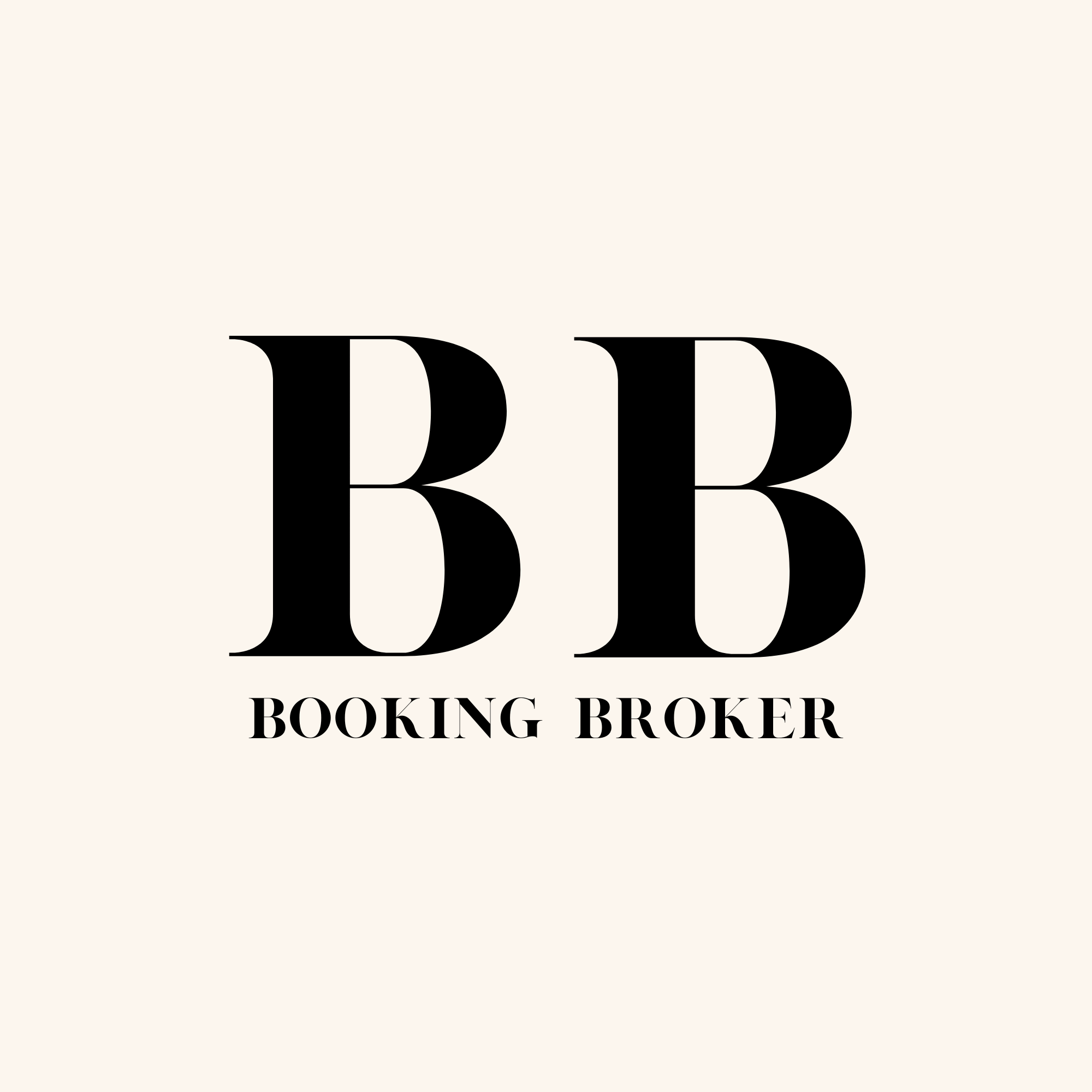 booking broker bež crna logo